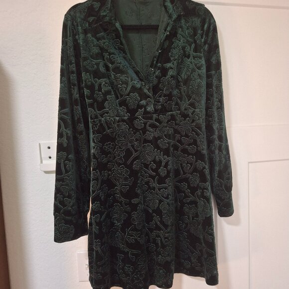 Floral Jacquard Velvet Dress - Picture 1 of 5